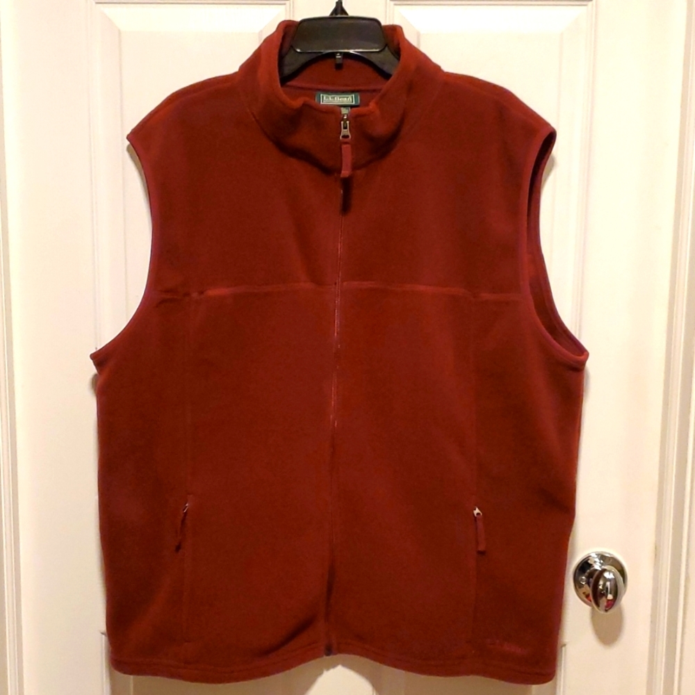 L.L.Bean Men's Terra Cotta Fleece Vest - Size XL Reg